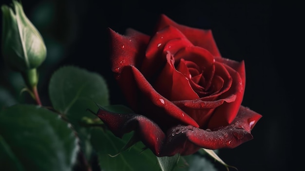 rosas rojas en la oscuridad