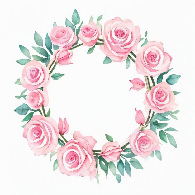 Foto las rosas rosadas de acuarela clipart