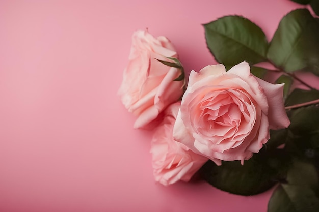 Rosas rosadas aisladas sobre fondo blanco generadas por IA