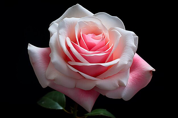 Rosas rosadas y blancas en el jardín en un soleado día de verano