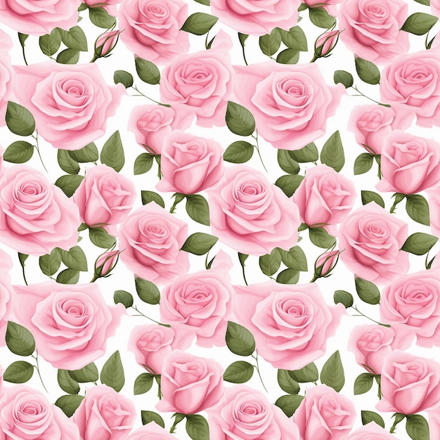Foto rosas rosadas frescas fondo de patrón sin costura