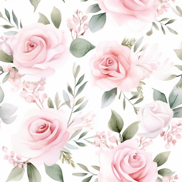 Foto rosas rosadas con hojas verdes y hojas rosadas sobre fondo blanco.