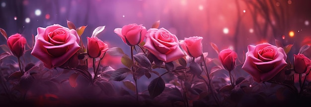rosas rosadas sobre un fondo púrpura