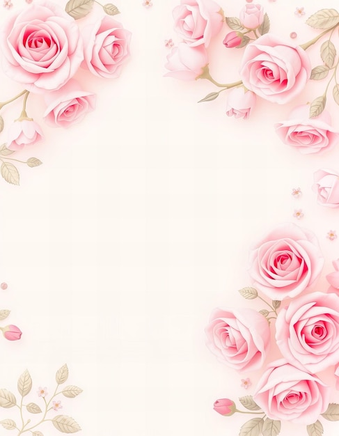 rosas rosas con hojas doradas en la parte inferior