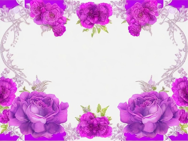 Rosas roxas desenhos de borda de canto Rosas de lavanda Imagem