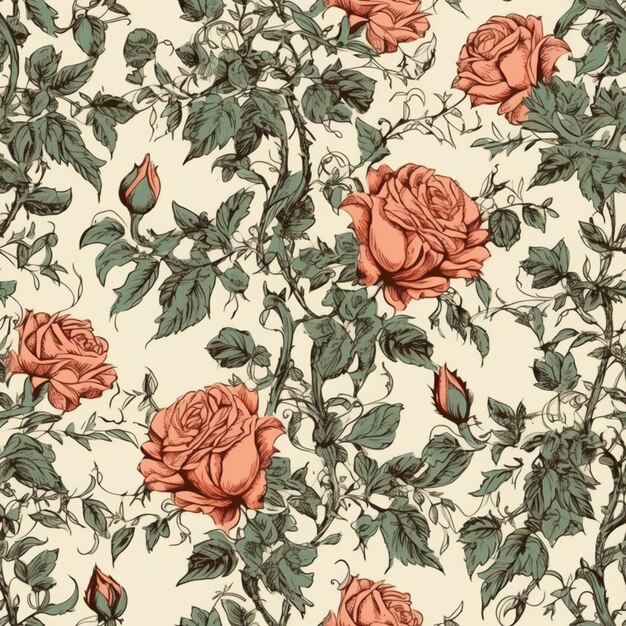 Rosas sobre un fondo beige.