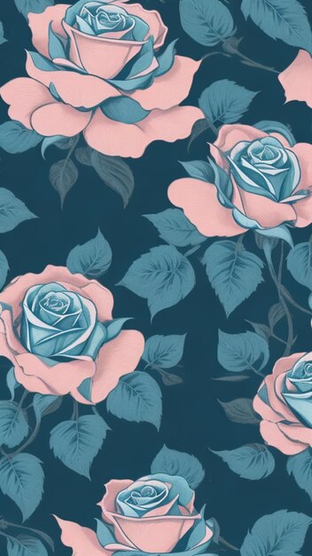 Rosas en suaves tonos pastel azul celeste y rosa celeste