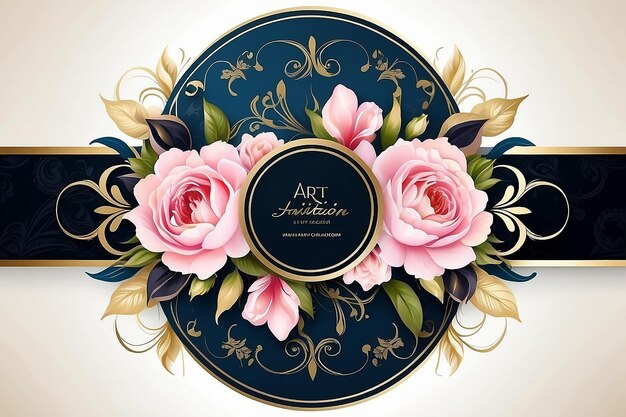 Foto las rosas de las tarjetas de invitación de diseño artístico