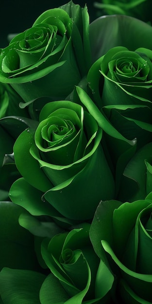 rosas verdes en un fondo verde