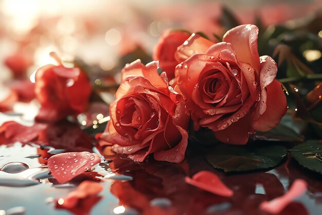 Rosas vermelhas frescas para o Dia dos Namorados