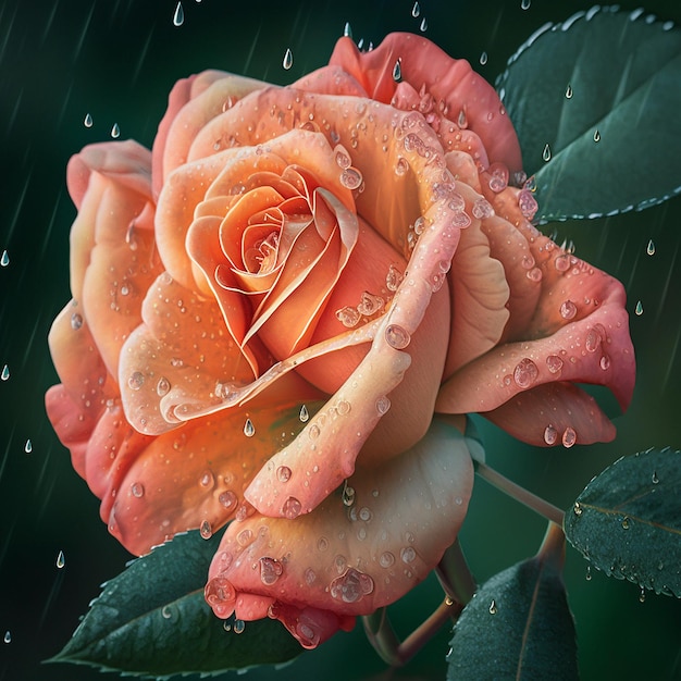 Rose mit Regenwassertapete