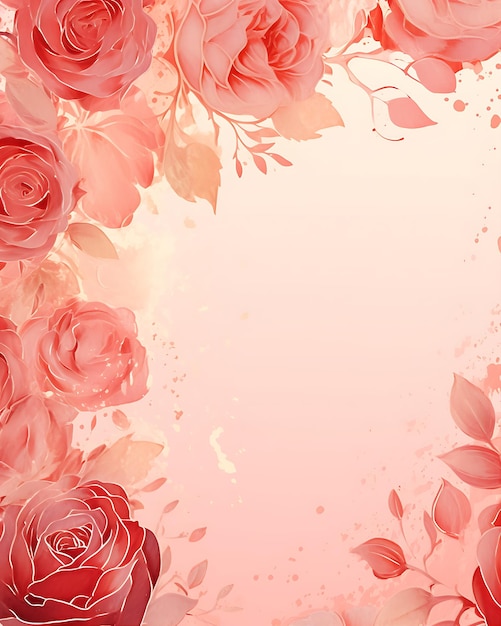 Foto rose rosa floral fundo vermelho
