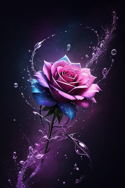 Rose Splash com efeito estrelado