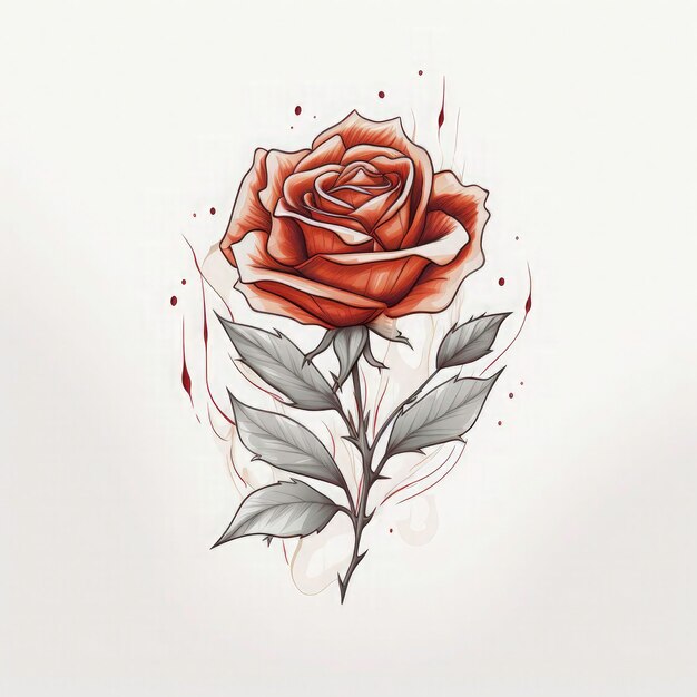 Rose-Tattoo ist ein trendiges Design.