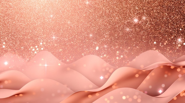 Roségoldener Hintergrund mit Glitzertextur und Glitzereffekt