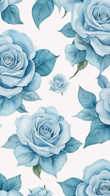 Rosen in der Aquarellpalette Babyblau und Babyrosa