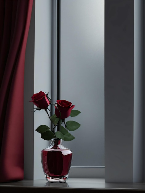 Rosen vor einem Fenster