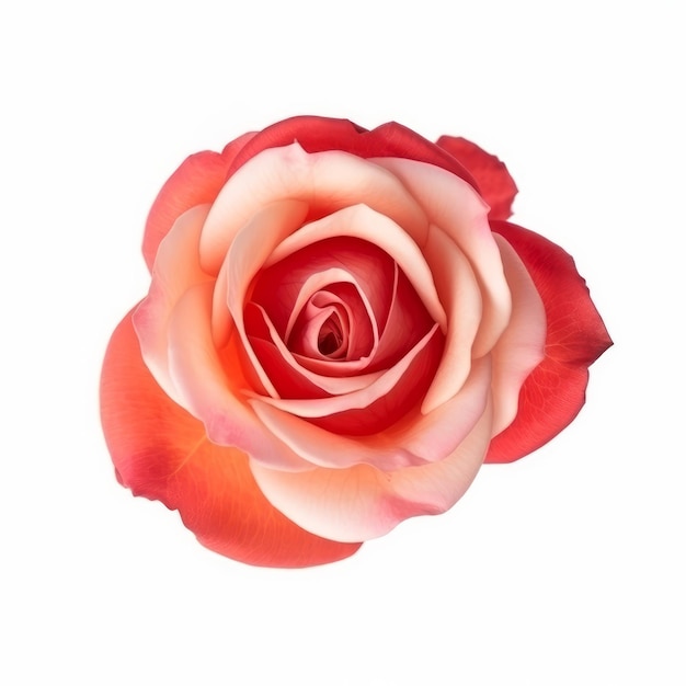 Rosenblüte, isoliert auf weiss Generative AIxD