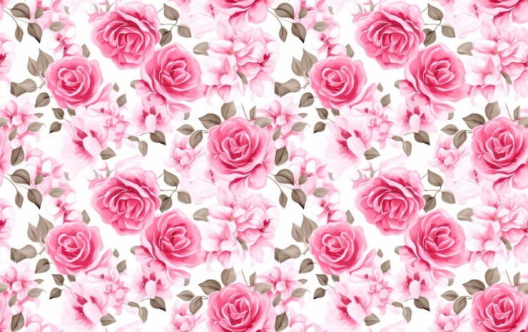 Foto rosenblume, aquarell, nahtloser musterhintergrund