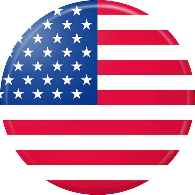 Roseta brilhante e circular da bandeira americana.
