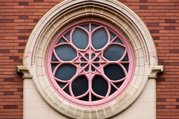 Rosettenfenster-Details in einer gotischen Architektur