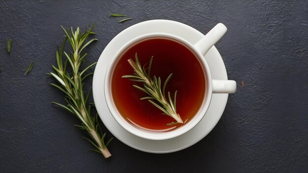 Rosmarin-heißer Tee in einer Tasse, bereit zum Trinken
