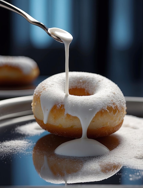 Una rosquilla blanca en polvo hecha de cocaína