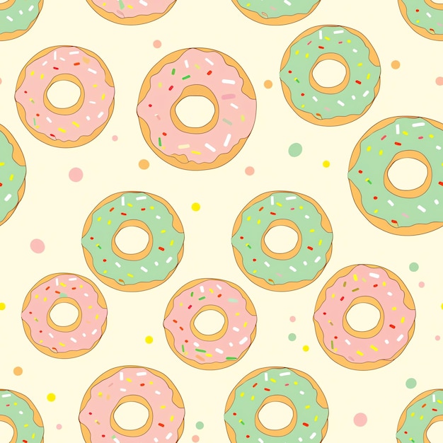 una rosquilla colorida con glaseado rosa verde y amarillo con una salpicadura verde en la parte superior