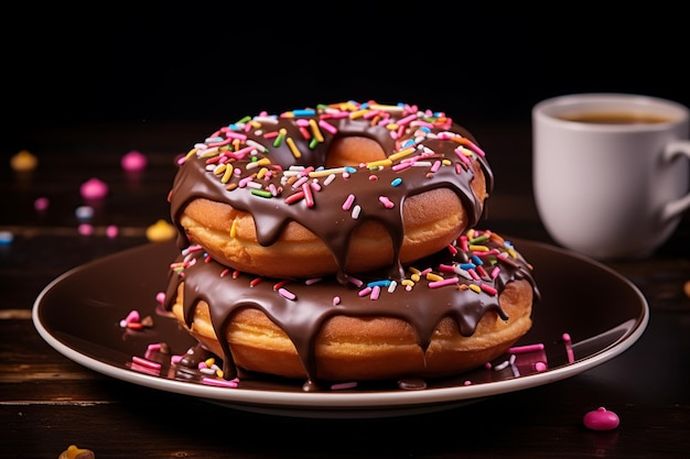 Rosquillas con chocolate y rosquillas recubiertas de azúcar