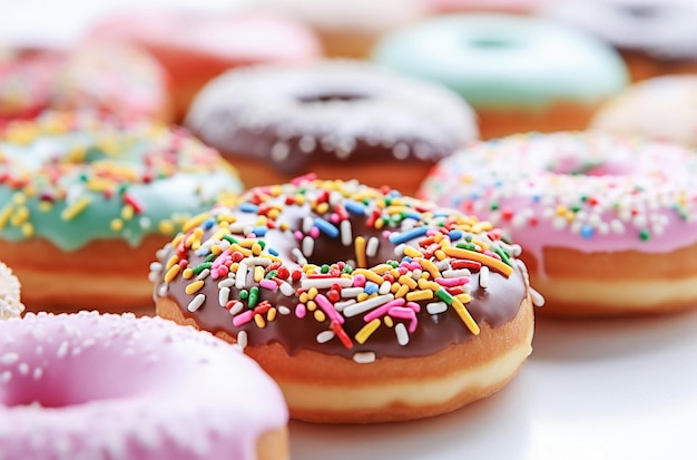 Rosquillas sabrosas generativas de IA Día nacional de las donas