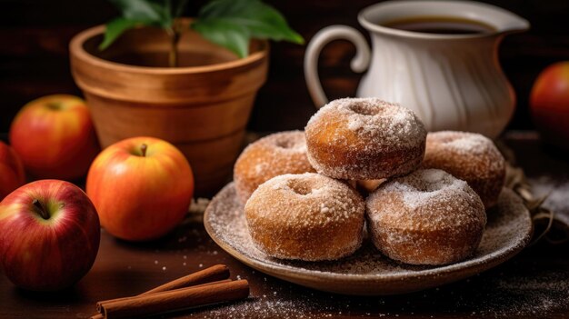 Las rosquillas de sidra de manzana son la temporada de horneado de otoño.