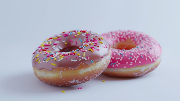 Rosquillas sobre un fondo blanco