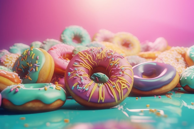 Rosquinhas coloridas de aniversário Gerar Ai