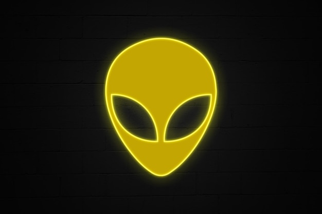 Rosto alienígena luz de néon