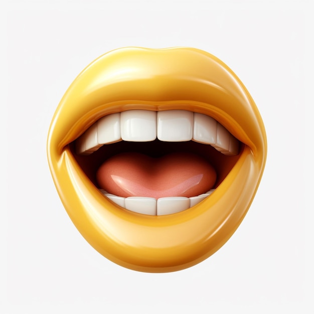 Foto rosto com emoji diagonal mouth em fundo branco alto