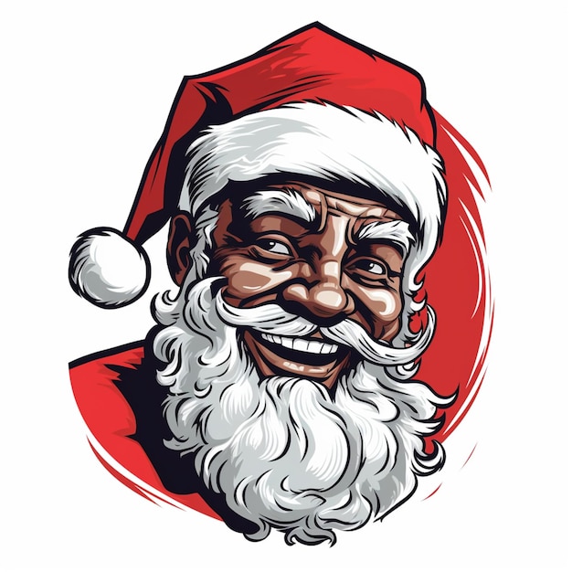 rosto de Papai Noel com barba e bigode IA generativa
