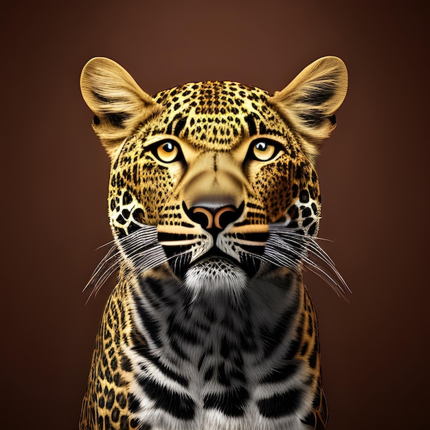 Rosto de um leopardo com um fundo escuro Generative AI