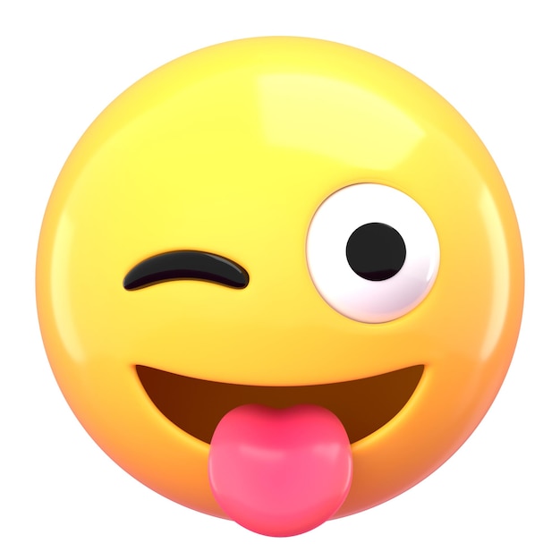 Rosto engraçado 3D png emoticon adesivo fundo transparente