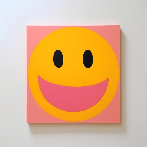 Rosto sorridente amarelo pintado