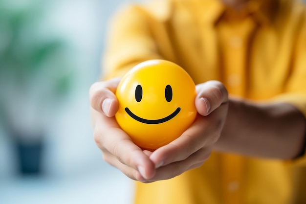 Rosto sorridente feliz com feedback positivo Inteligência Artificial Gerativa