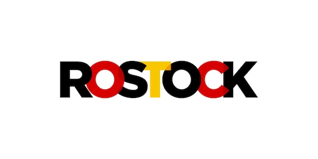 Rostock Deutschland diseño de ilustración vectorial moderno y creativo con la ciudad de Alemania para banderas de viaje carteles web y postales