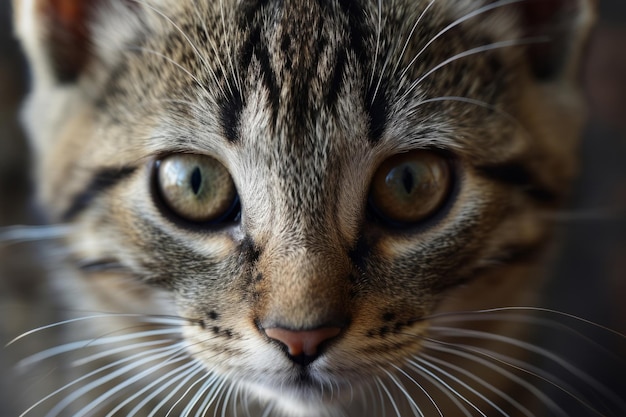 Rostos de gatos com olhos expressivos Animais de estimação e conceito de estilo de vida IA generativa
