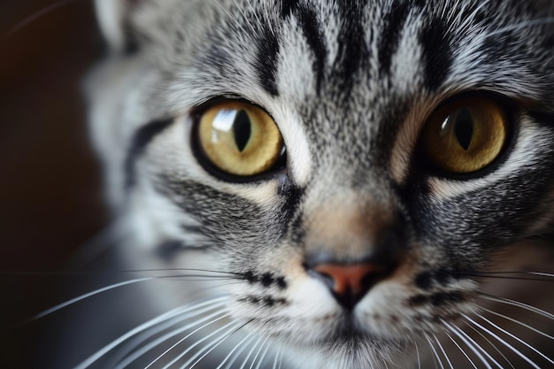 Rostos de gatos com olhos expressivos Animais de estimação e conceito de estilo de vida IA generativa