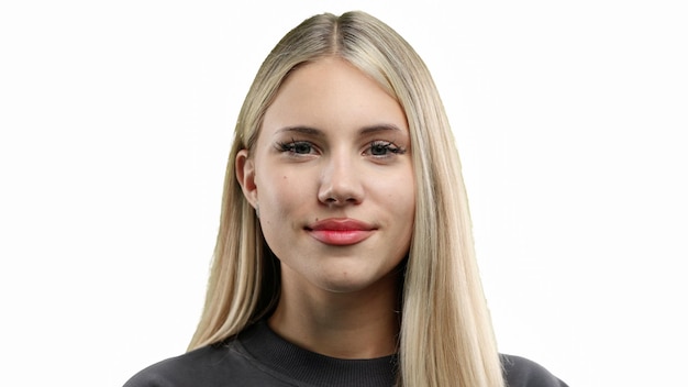 Rostos de mulheres em close-up em fundo branco