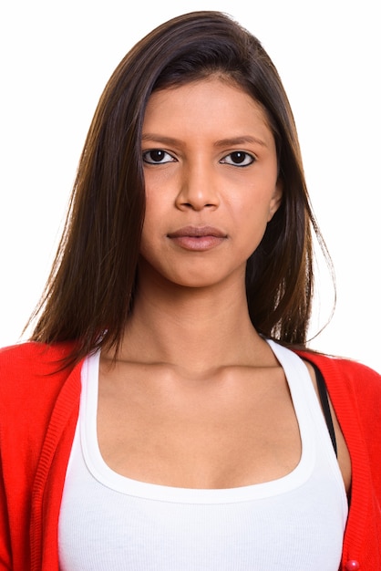 Rostro de joven bella mujer brasileña