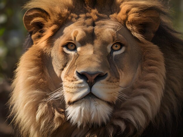 El rostro de un majestuoso león