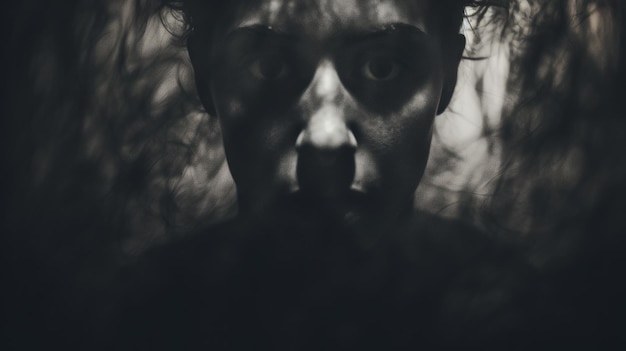 Foto el rostro de una mujer está cubierto de sombras.