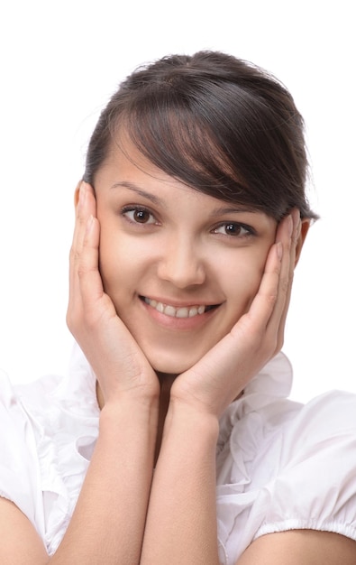 Rostro de una mujer de negocios joven exitosa