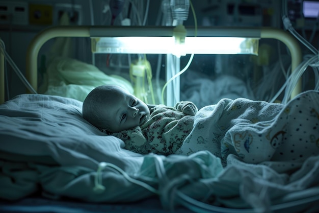 El rostro pálido del niño contrastaba con las duras luces fluorescentes de la unidad de cuidados intensivos su forma frágil apenas visible bajo las mantas del hospital