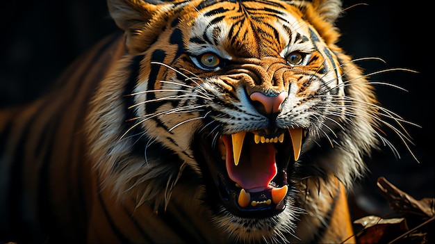 Foto el rostro del tigre generativo ai